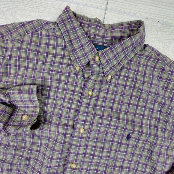 Ralph Lauren Other - Ralph Lauren Shirt Mens XL Button Down Purple Plaid Classic Fit Preppy Dad Frat